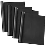 GWHOLE 4 x BBQ Grillmatte zum Grillen Backen Grill Mat Set Antihaft Grill Hitzebeständig Wiederverwendbar Grillzubehör für Gasgrill Holzkohlegrill Backofen Schwarz, 40 x 30 cm