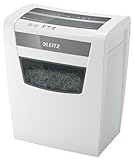 Leitz IQ Home Office S Aktenvernichter, 9-8 Blatt Kapazität (70-80 g/m²), Partikelschnitt, Sicherheitsstufe P4, 15L Abfallbehälter, Schredder, weiß, 80360000