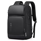 FENRUIEN Erweiterbarer Laptop Rucksack Business Rucksack Herren Laptop Tasche 17 Zoll für Herren und Damen Mädchen Teenager mit Laptopfach USB-Ladeanschluss Rucksack (Schwarz)