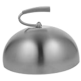 SOLUSTRE Steak Abdeckhaube Küchen Bbq Food Dome Dampfhaltende Rostfreie Lebensmittelhaube mit Griff Vielseitige Schutzabdeckung für Haushalt und Gastronomie