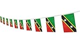 St. Kitts Fadenbanner, Flagge, 14 x 21 cm, Party-Dekoration für drinnen und draußen, 4,8 m, 20 Mini-Flaggen.