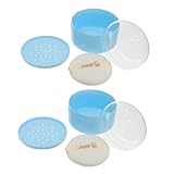VICASKY 1 Satz Behälter Für Babypuderquaste Behälter Für Gesichtspuder Puderquaste Für Körperpuder Kleinkind Talkumpuder Make-up-behälter Dose Für Make-up-puder Lose Puderhalter Blue 2st