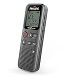 Philips VoiceTracer Audiorecorder DVT1120 - Mono WAV/PCM, 46 Std, 8GB, One-Touch-Aufnahme, USB PC-Anschluss, Grau