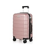 TAN.TOMI Koffer, Hartschalenkoffer, Koffer & Trolleys, Rollkoffer Reisekoffer Handgepäck, Suitcase Koffer mit Passwortsperre und 4 Rollen(Rosa Gold)