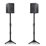 IBVIVIC Lautsprecherständer höhenverstellbar Boxenständer für Satelliten Surround Boxen je 10kg belastbar, Ausziehbar von 78 cm bis 104 cm, Schwarz (Paar)
