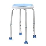 VANCHEMO Duschhocker Duschstuhl Badestühle 36-51cm Höhenverstellbar, 360° Drehbar Badsitz Duschhilfe Anti-Rutsch Badsitz aus Alu und Kunststoff für Alter, Schwangere, Typ A