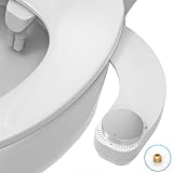 WITHLENT Bidet Aufsatz - Ultra-Slim linkes Hand Bidet Nicht Elektrisch Einsatz Für Toilette mit,Doppel Düsen Bidet Toilettenaufsatz,Front- und Heckreinigung,WC-Aufsatz,Po-Dusche, Taharet (Silber)
