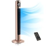 Brandson - Turmventilator mit Fernbedienung - Preisträger 2025 - Oszilation 60° - Standventilator - mobiler Lüfter - Säulenventilator - 96 cm - Ventilator 3 Geschwindigkeiten - GS - pearl-rouge