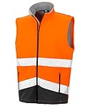 Result Safe-Guard R451X Herren Druckbar Sicherheit Softshell Weste - Fluoreszierendes Orange/Schwarz - L