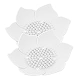 2Stücke Seifenhalter Blumenform Selbstentleerende Seifenschale mit Drainagelöchern rutschfest Reinigen für Bad