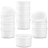 MALACASA, Serie Ramekin.Dish, 12-teilig Set, Mini Souffléförmchen Creme Brulee Schälchen Auflaufformen Muffinförmchen - 110ml Porzellan Muffin Cupcake Back