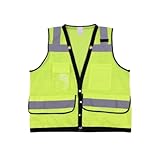 GOOPEEG Warnweste， Warnwesten, Warnwesten, Verkehrs- Und Hygiene-Reflektorkleidung Reflektierendem(Yellow,XL)