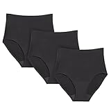 KNIX Super auslaufsichere No-Show High Rise - Periodenunterwäsche für Damen - Schwarz, Schwarz, 4XL