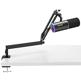 TONOR XLR/USB Gaming Mikrofon mit Low Profile Mic Arm für Podcast Streaming Studio Gesangs, Dynamisches PC Microphone mit RGB-Modi & Helligkeit einstellbar für PS4/5 Mac Mixer Soundkarten TD520S+