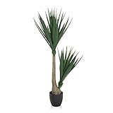 hjh OFFICE Kunstpflanze Yucca Palme Höhe 135 cm Grün Palmlilie Kunstbaum groß Zimmerpflanze künstlich, 871007