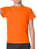 Jungen UV Shirt Rashguard UPF 50+ Schwimmshirt Kinder Badeshirt Rundkragen Bademode Trocknend (Orange,9-10 Jahre)