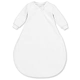 Sterntaler Leichter Schlafsack für Babys, Mit Ärmeln, Reißverschluss, Größe: 68, Weiß