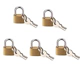BOBOZHONG Mini Vorhängeschlösser,5 Stück Cupreous kleines Schloss,Gepäck-Vorhängeschloss,10 Schlüssel im Lieferumfang enthalten,für Gepäck,Reisetaschen,Koffer,Ketten,Tagebuch