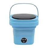 MINRS 6L Mini Waschmaschine Faltbare, Camping Waschmaschine mit Schleuder Faltbare Tragbare Mobile Washing Machine Klein für Unterwäsche, Babykleidung, anderen Kleinen Kleidungsstücken Blau