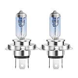 MOTORHOOK Lampe Auto H4 Halogen Auto Scheinwerferlampe 60/55W 12V,4000K Weißes Licht, 2 Stück, mit E-Prüfzeichen