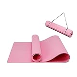 Yogamatte rutschfest und umweltfreundliche TPE Sportmatte mit Tragegurt Gymnastikmatte für Pilates, Workout Fitnessmatte 183 x 61 x 0.6 cm (Rosa)