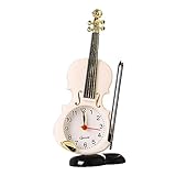 MAGICLULU 2 Stück Violine Wecker on time fogelschreker Tischuhr The Alarm Pünktlich Alarm Clock leuchtwecker Alarmzeit einstellen analog Desktop-Wecker rot