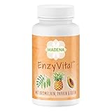 MADENA EnzyVital Enzym Komplex zur Unterstützung der Verdauung, 90 Kapseln mit hochdosiertem Bromelain, Papain, Lipase, Amylase, Lactase, Rutin & Calcium, vegan