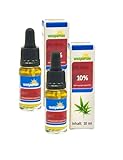 Wellpursan Hanföl 10% (2 x 10ml) – Hochwertiges Hanföl für Wohlbefinden & Entspannung – vegan & natürlich - Niederländisches Qualitätsprodukt auf Olivenöl Basis - Natürlich & Vegan