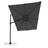 Doppler - Style Sonnenschirm für den Garten - Ampelschirm 300 cm x 220 cm in Dunkelgrau um 360° drehbar - Sonnenschirm groß mit Ständer - Kippbarer Pendelschirm wasserdicht für Garten & Terrasse