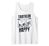 Triathlon Makes Me Happy Training Triathlonrad Triathlon Tank Top