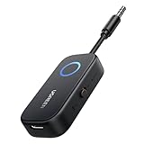 UGREEN Bluetooth 5.2 Sender Klinke Adapter für Zwei Airpods 2 in 1 Transmitter Empfänger Kompatibel Mit TV, Stereoanlage, Flugzeug Audio Splitter für Kopfhörer