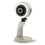 Movo WebMic HD Pro All-in-One Webcam mit Mikrofon und Ringlicht in Perlweiß - 1080p HD-Kamera, Pro Kondensatormikrofon, LED Ringlicht - HD Webcam für Streaming, Videoanrufe, Aufnahme, Gaming