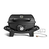 BURNHARD 1-Brenner Gasgrill Wayne JR. 3,6 kW – Tragbarer Balkongrill - Tischgasgrill klein mit Aludruckguss Brennkammer inkl. Abdeckhaube – Gusseisen Grillrost
