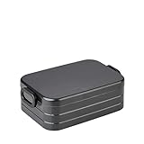 Mepal Brotdose Midi – Brotdose To Go - Lunchbox für 2 Sandwiches oder 4 Brotscheiben - Meal Prep Box - Brotdose Erwachsene - Essenbox mit Unterteilung - Nordic black