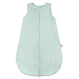 MAKIAN Baby Sommerschlafsack Musselin – Leichter Schlafsack aus 100% Baumwolle – ärmellos, atmungsaktiv, TOG 1.0 – ÖkoTex Standard 100 – Frühling & Sommer - Mint - 110