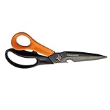 Fiskars Mehrzweckschere mit trennbaren Klingen, Inkl. Schutzhülle mit Scherenschärfer, Länge 23 cm, Titaniumbeschichtung, Rostfreie Stahlklinge/Kunststoff-Griffe, Schwarz/Orange, Cuts + More, 1000809