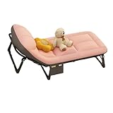 XWJOYW Tragbares Klappbett, Campingbetten, tragbares Klappbett 6 verstellbare Positionen, Gästebett mit Kissen, ausklappbares Campingbett mit Matratze, robuste Feldbetten für Outdoor-Reisen, Büro,