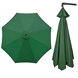 Sonnenschirm Ersatzbezug 200/250/270/300cm 8 Streben/6 Streben, Ersatzabdeckung Für Garten-Sonnenschirm, Terrasse Balkon Sonnenschirm Ersatzteile Für Marktschirm Ampelschirm(Dark Green,8ribs:2.5m/8ft)