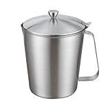 BESTYASH Messbecher mit Deckel Latte Art Kanne Präzise für Milchtee und Robustes Rostfreies Material für Kreative Getränke