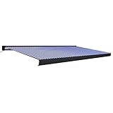 vidaXL Kassettenmarkise Motorisiert Gelenkarmmarkise Markise Vollkassettenmarkise Sonnenschutz Garten Terrasse Balkon 500x300cm Blau Weiß
