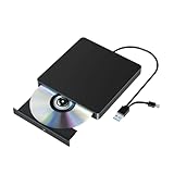 Yaeonku Externes CD DVD Laufwerk, USB 3.0 Typ-C Tragbares CD DVD+/-RW Laufwerk, DVD/CD ROM Rewriter Writer, Kompatibel mit Laptop Desktop PC Windows Linux Mac OS