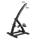 Deluxe Home Stationary Bike – Trainiert gleichzeitig Oberkörper, Unterkörper und Cardio – verstärkter Rahmen – rutschfester Boden und verstellbare Höhe, Schwarz