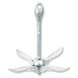 HonuNautic Faltanker Klappanker feuerverzinkt | 4 kg | Anker für kleine Boote - Heckanker - Schirmanker - Stahlanker