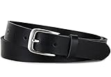 Frentree Ledergürtel MADE IN GERMANY, Gürtel für Damen und Herren, 3 cm breit, Schwarz, 125 cm