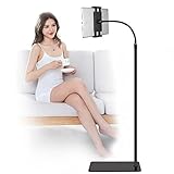 Tablet-Bodenständer mit doppeltem Gewicht, um 360 Grad drehbar, Metall, Tablet-Halterung mit flexiblem Schwanenhals-Halter, langer Arm, für iPad Mini Air Pro, alle Handys, iPhone und Tablets (4,5–12,9