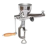 Beerenpresse Manuell, Saftpresse Stahl Mit Kurbel und Reinigungsbürsten, 32cm Fruchtpresse Mit Schraubzwinge Zur Tischmontage