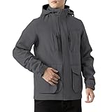 Generisch Herren Regenjacke Wasserdicht Atmungsaktiv Outdoorjacke Windbreaker mit Kapuze Leichte Freizeitjacke Fahrrad Regenjacke für Wandern Reisen Rain Jacket Men Warm bleiben