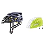 uvex i-vo cc MIPS - Leichter Allround-Helm für Damen und Herren - Midnight - Silver matt - 52-57 cm & rain Cap Bike Fahrradmütze - Wind- & wasserabweisend - Flexible Passform - Lime-White - L/XL
