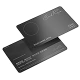 YUMILI 2 Stück Edelstahl, schwarzes Metall, Kreditkarte – 3,37 x 5,12 cm, Visitenkarten, blanko, DIY, NFC-Chip, RFID-Karten, Gravur, personalisiertes Geschenk für Studenten, Bürokarten(Schwarz)