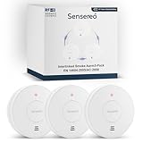 Sensereo Drahtlos vernetzter Rauchmelder, Rauchdetektor, Feuermelder mit 10-Jahres-Batterie & LED-Anzeige, 250 m Übertragungsreichweite, CE EN14604 Zertifiziert (3er-Pack) (RF-verlinkt (3-Pack))